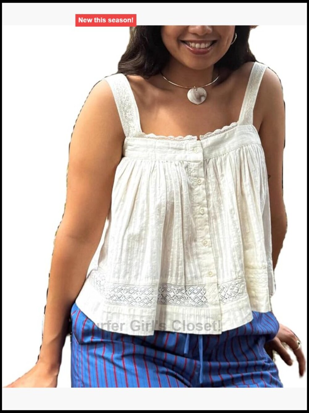 Lace Trim Vest Tank Top Y2k Eyelet Loose Button Down Camisole Boho Peplum Tie